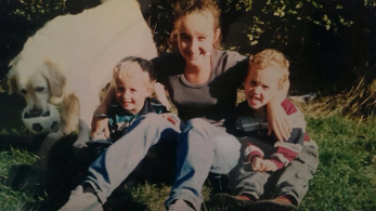 With my sister and my twin brother Chris